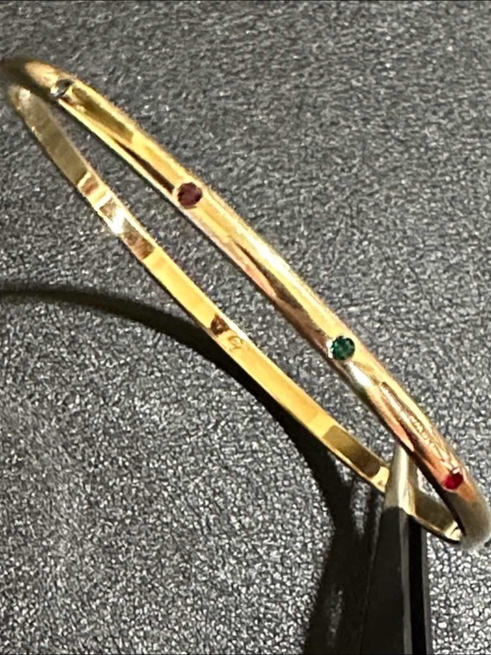 Swarovski Swan Slim Gold Tone Multi-Color Crystal Vintage Bangle Bracelet